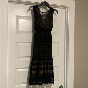 Sophie Max Black and Tan Patterned Dress